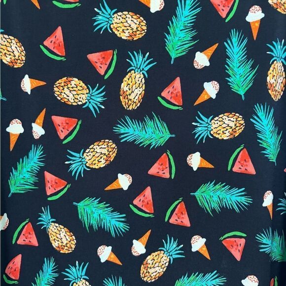 LuLaRoe Black Maxi Skirt Size S Fruit Ice Cream Print Tropical Y2K Summercore - Picture 7 of 8